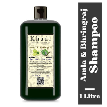 Khadi Natural Herbal Amla & Bhringraj Shampoo for Men Women 1000ml